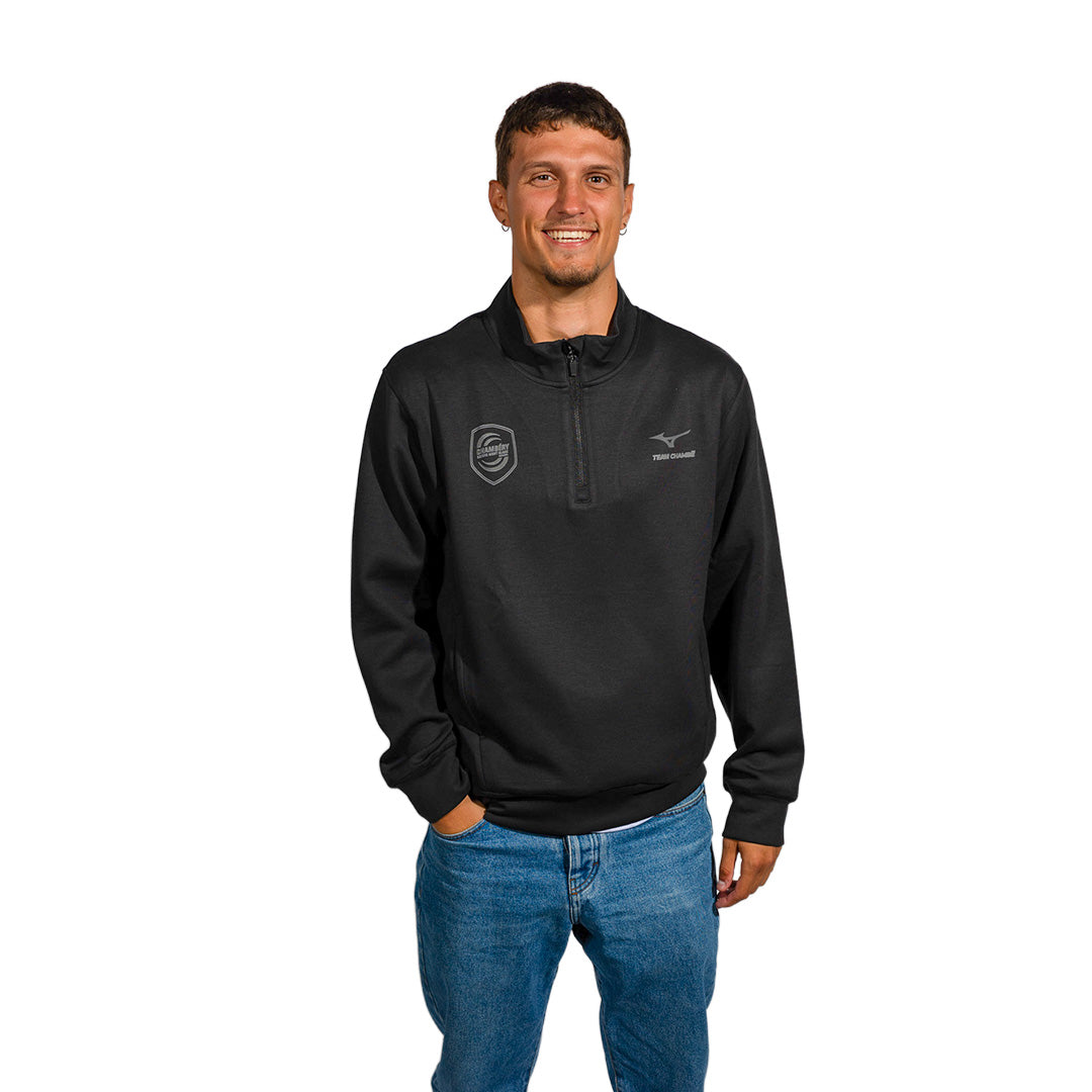 Sweat 1/4 zip Mizuno - Noir